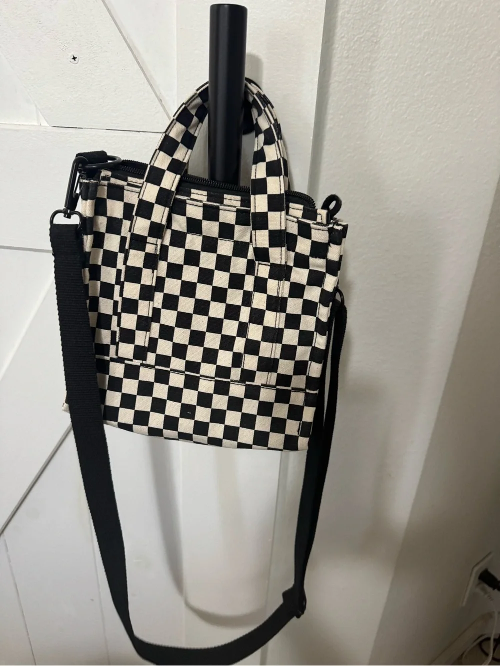Vans Checkerboard Mini Tote - Black & Cream - Picture 2 of 2